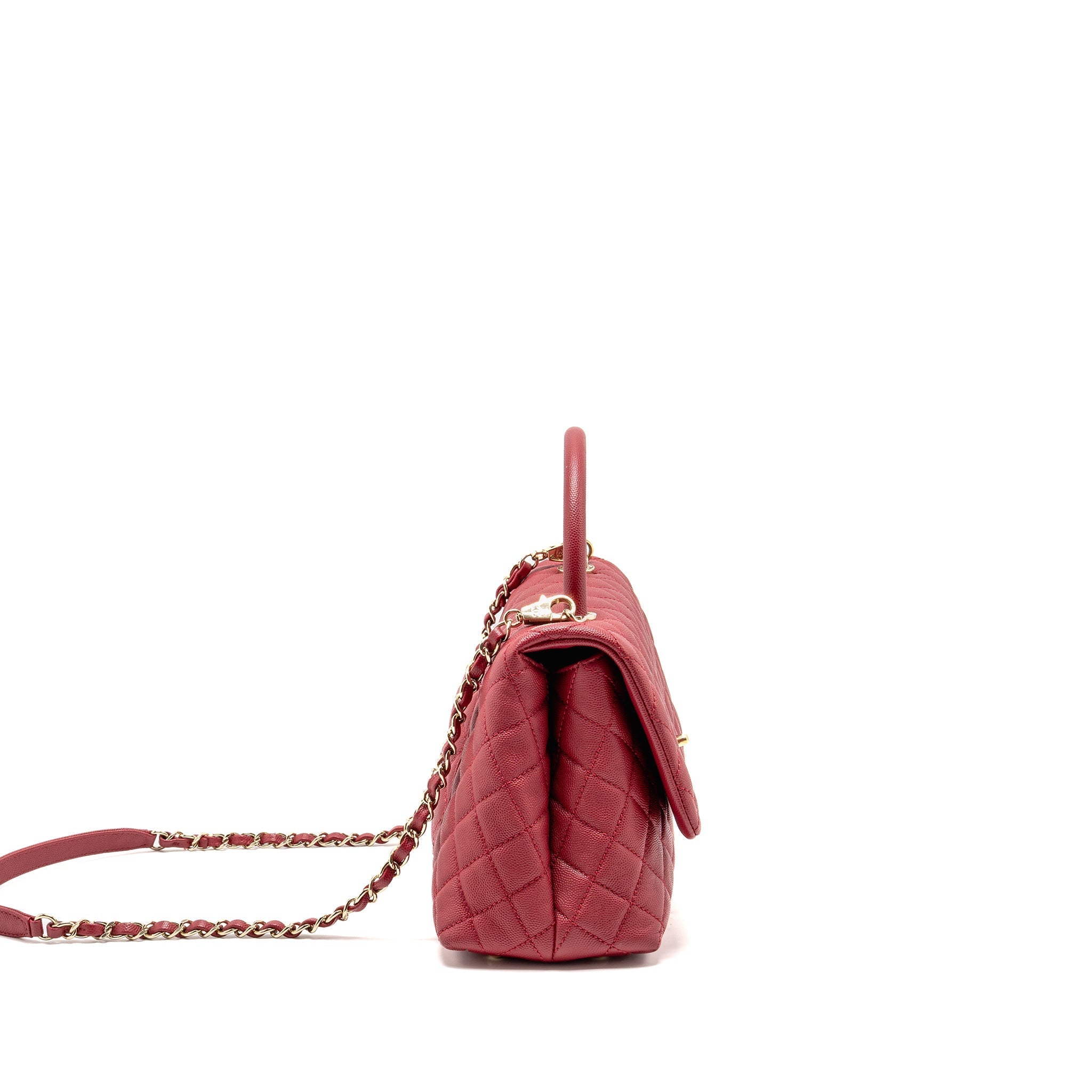 CHANEL MEDIUM COCO HANDLE CAVIAR RED GHW