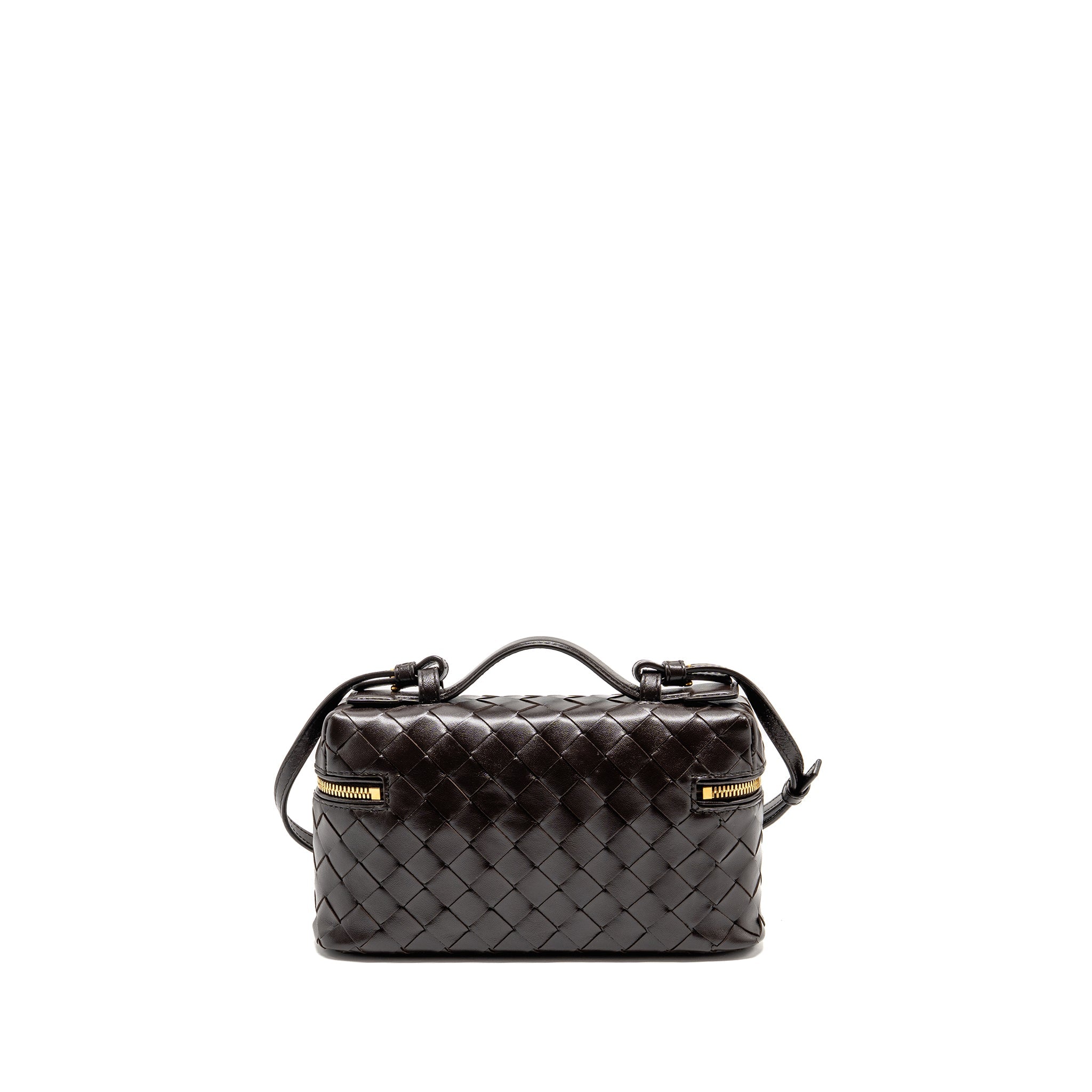 BOTTEGA VENETA BANG BANG VANITY CASE WITH STRAP INTRECCIATO LEATHER FONDANT GHW