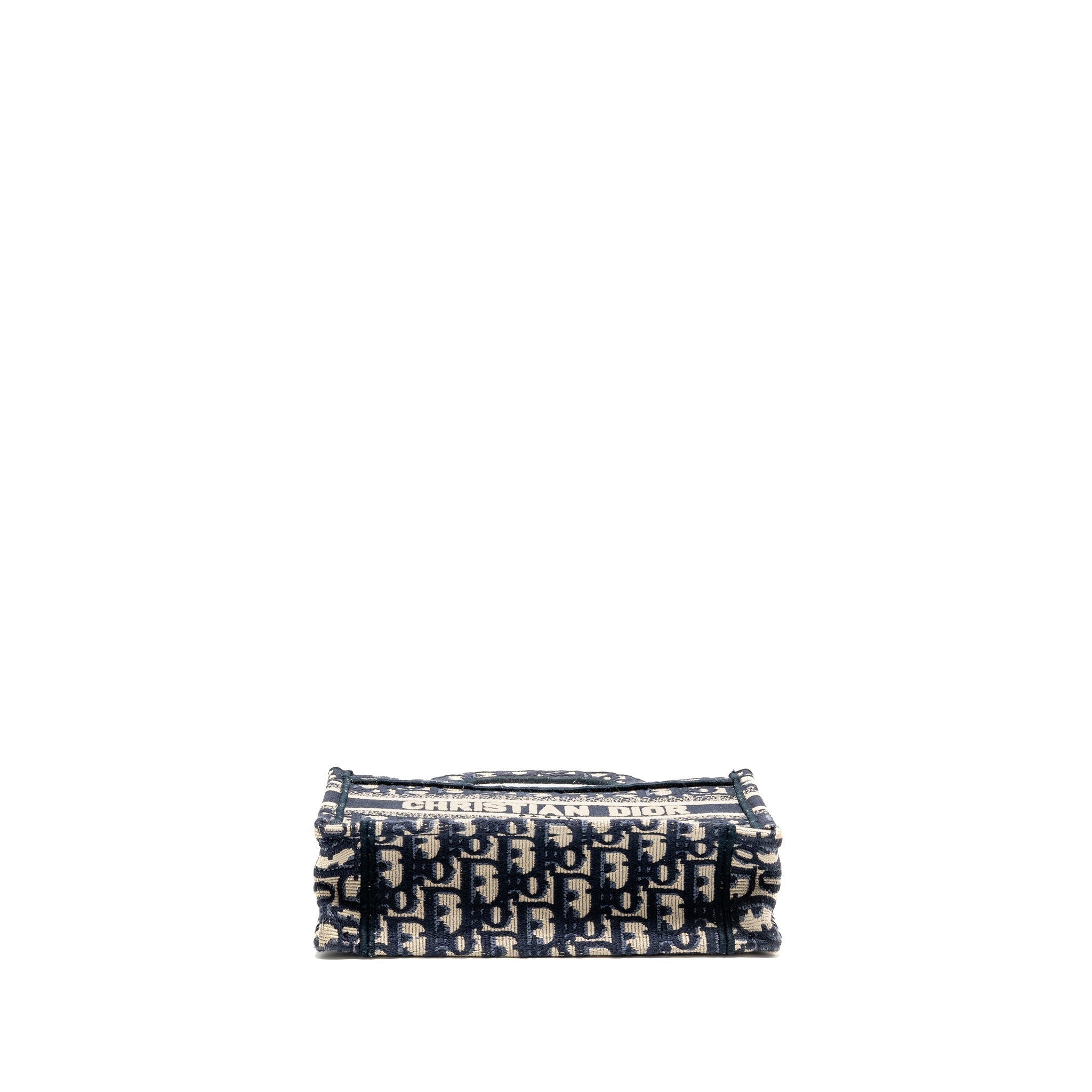 DIOR MINI BOOK TOTE BAG BLUE OBLIQUE EMBRIODERY