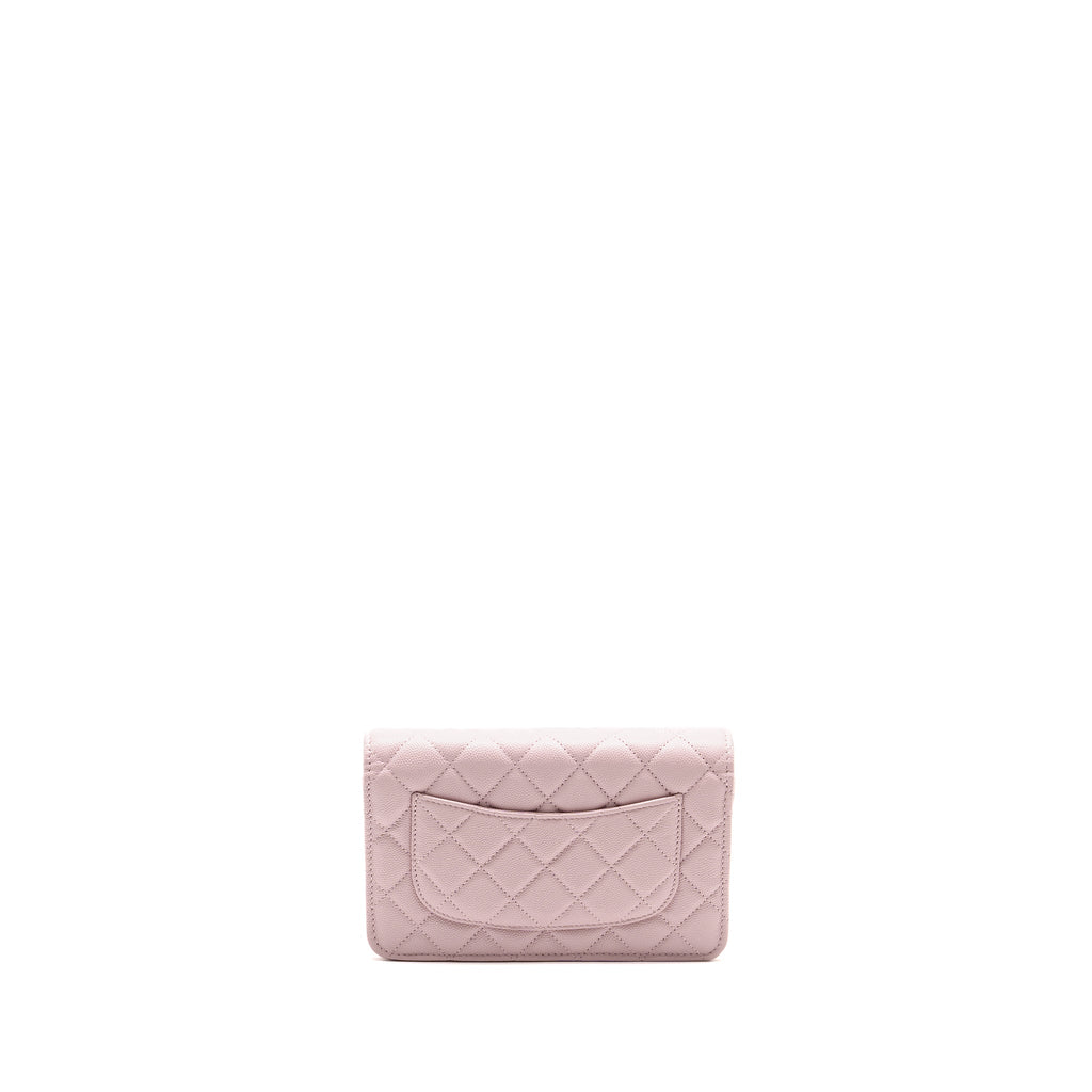 CHANEL CLASSIC WALLET ON CHAIN CAVIAR PINK LGHW