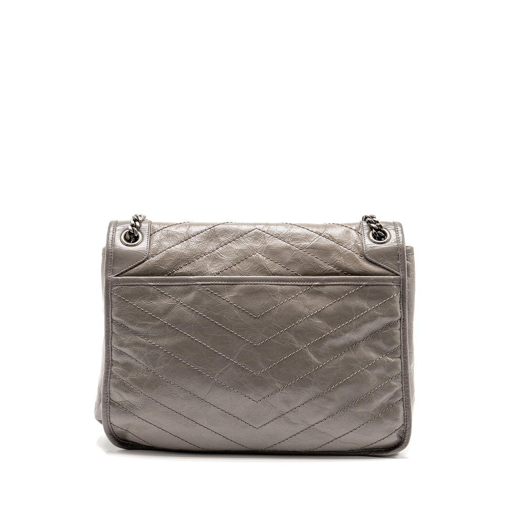 SAINT LAURENT / YSL LARGE NIKI BAG CALFSKIN GREY SHW