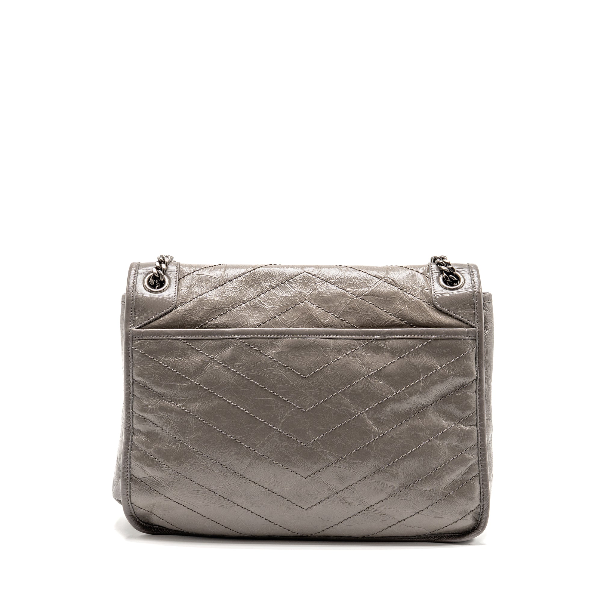 SAINT LAURENT / YSL LARGE NIKI BAG CALFSKIN GREY SHW