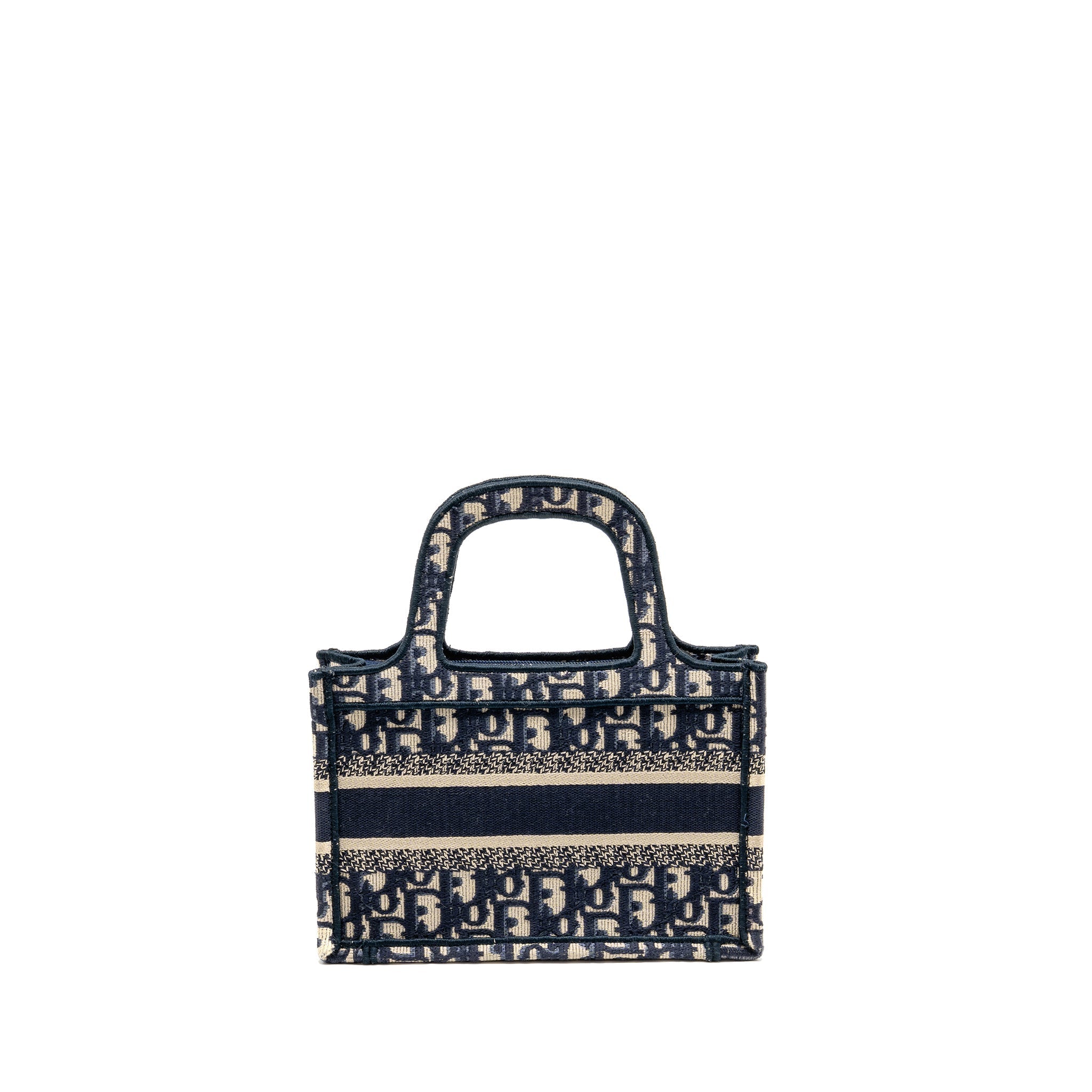 DIOR MINI BOOK TOTE BAG BLUE OBLIQUE EMBRIODERY