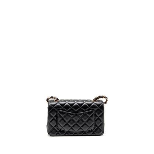 CHANEL MINI RECTANGULAR FLAP BAG LAMBSKIN BLACK RGHW (MICROCHIP)