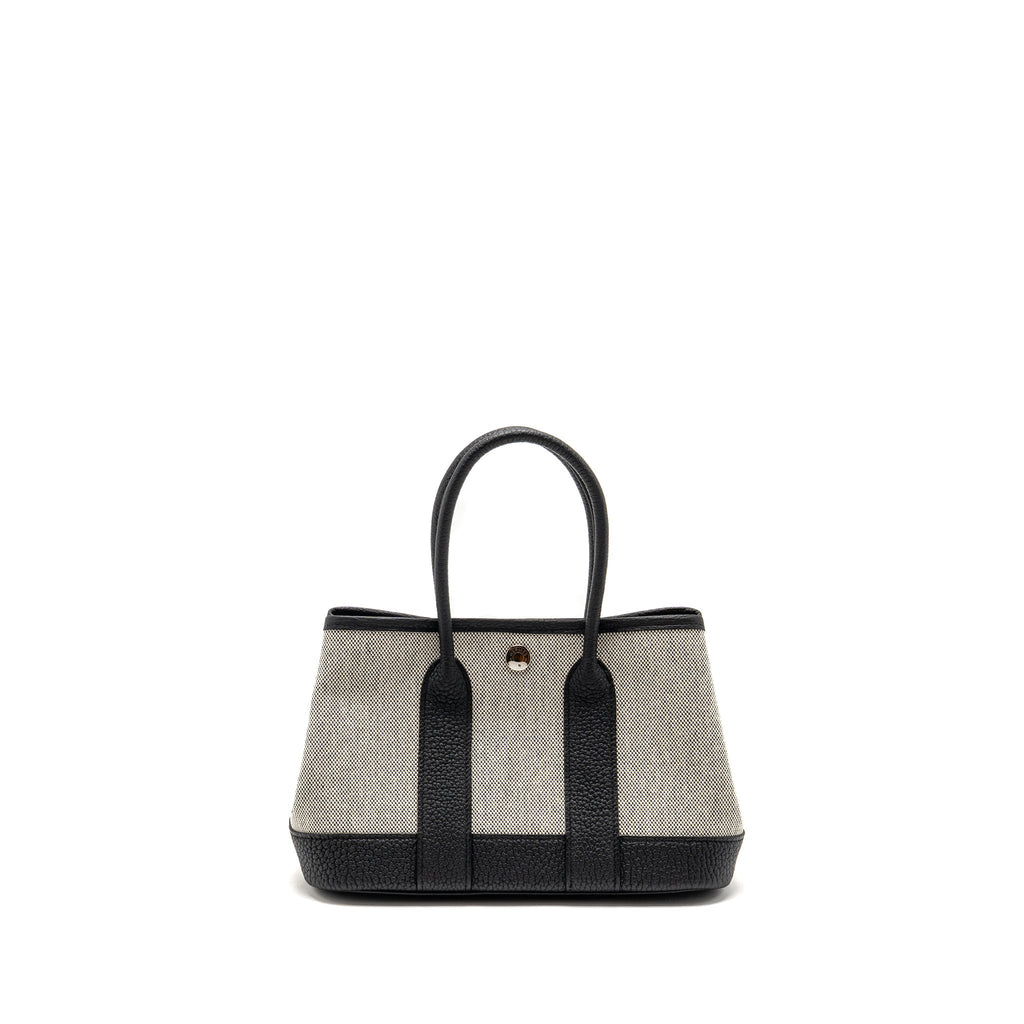HERMES NEO GARDEN PARTY 23 NEGONDA / CANVAS ECRU / BLACK SHW