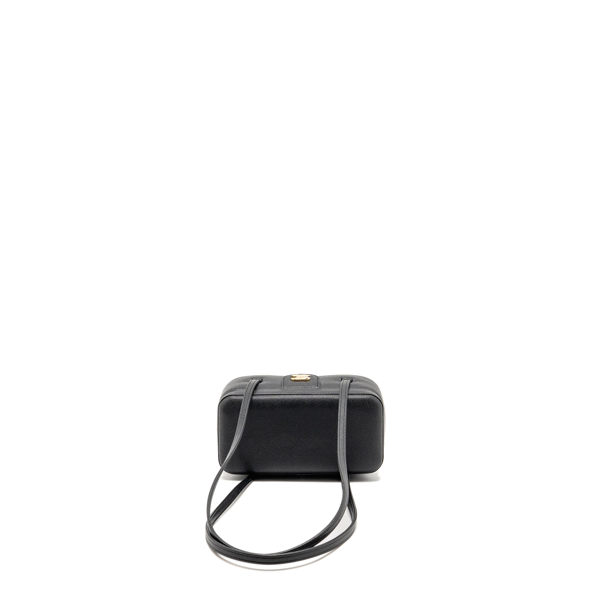 CHANEL 26P PREPPY COCO MINI VANITY SHOULDER BAG CAVIAR BLACK GHW (MICROCHIP)
