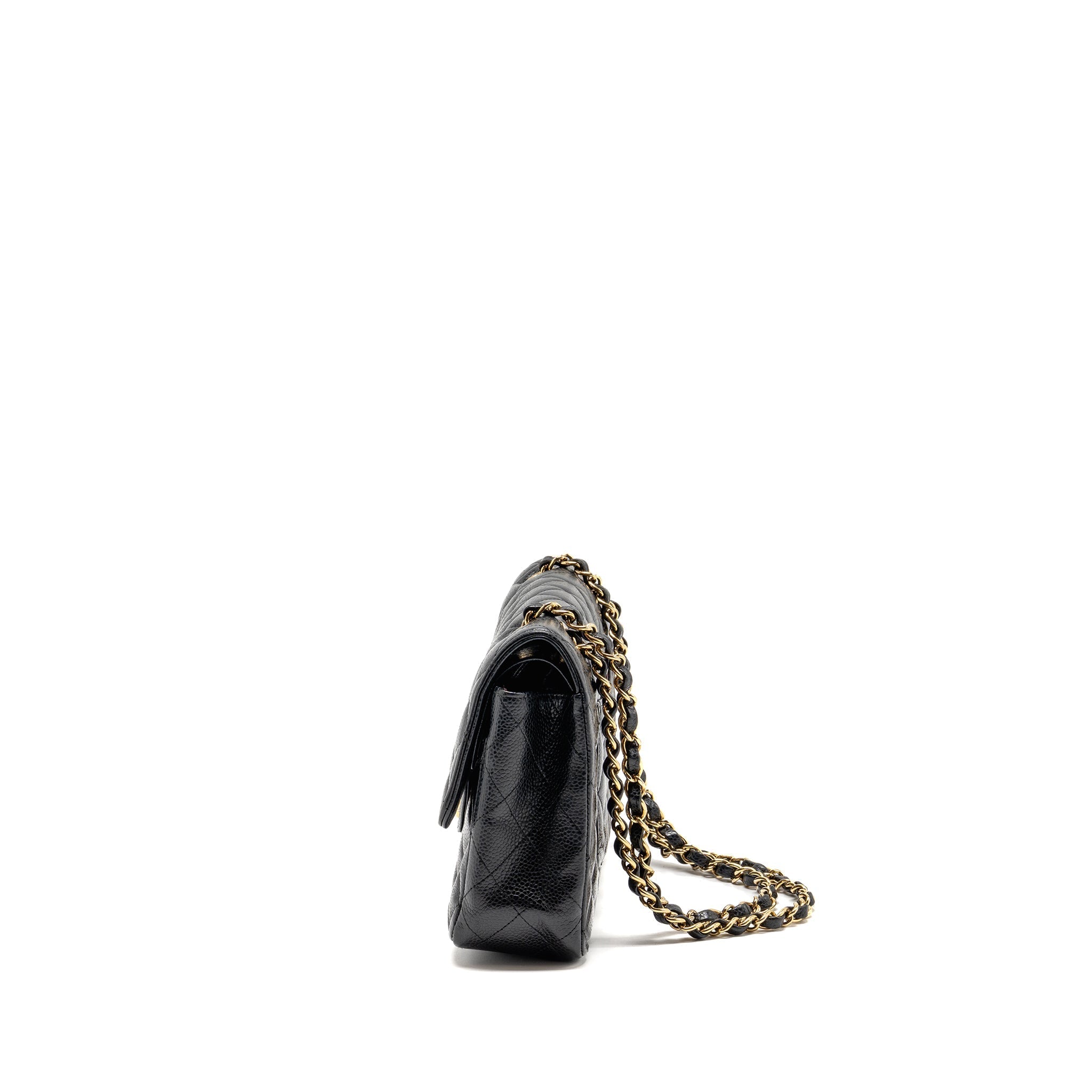 CHANEL MEDIUM CLASSIC DOUBLE FLAP BAG CAVIAR BLACK GHW