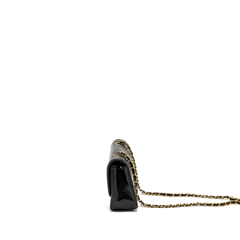 CHANEL VINTAGE SMALL DIANA FLAP BAG LAMBSKIN BLACK GHW