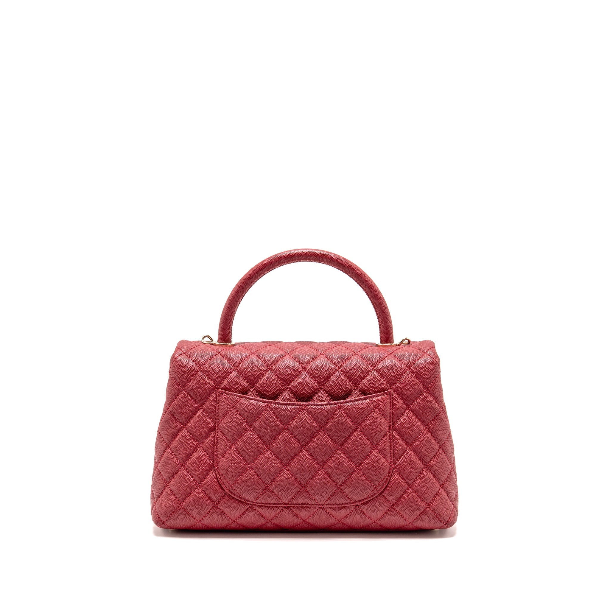 CHANEL MEDIUM COCO HANDLE CAVIAR RED GHW