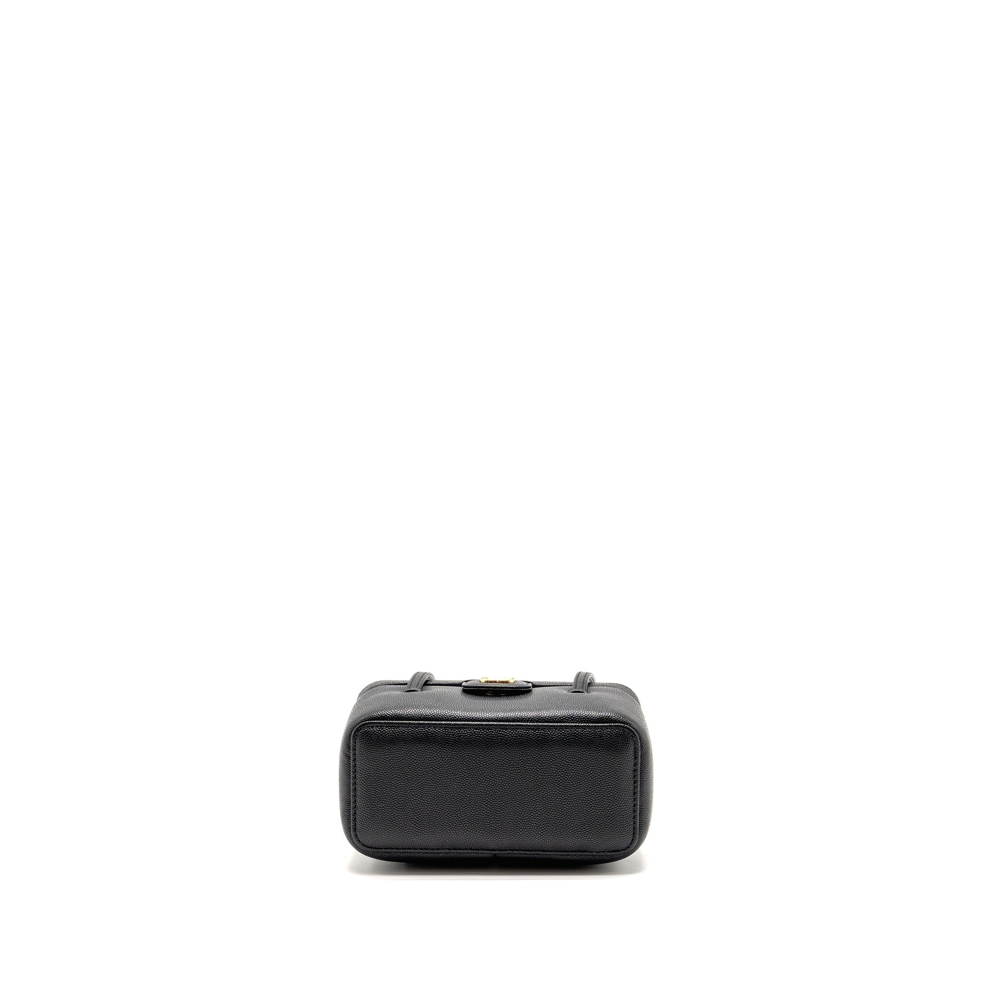 CHANEL 26P PREPPY COCO MINI VANITY SHOULDER BAG CAVIAR BLACK GHW (MICROCHIP)
