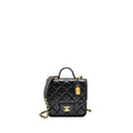 CHANEL 22K MINI FLAP BAG WITH TOP HANDLE CAVIAR BLACK GHW (MICROCHIP)