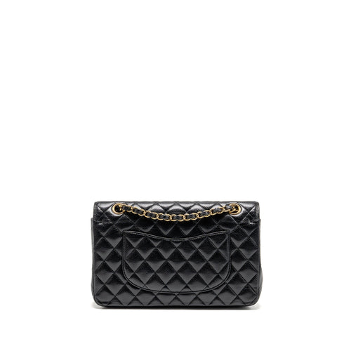 CHANEL MEDIUM CLASSIC DOUBLE FLAP BAG CAVIAR BLACK GHW