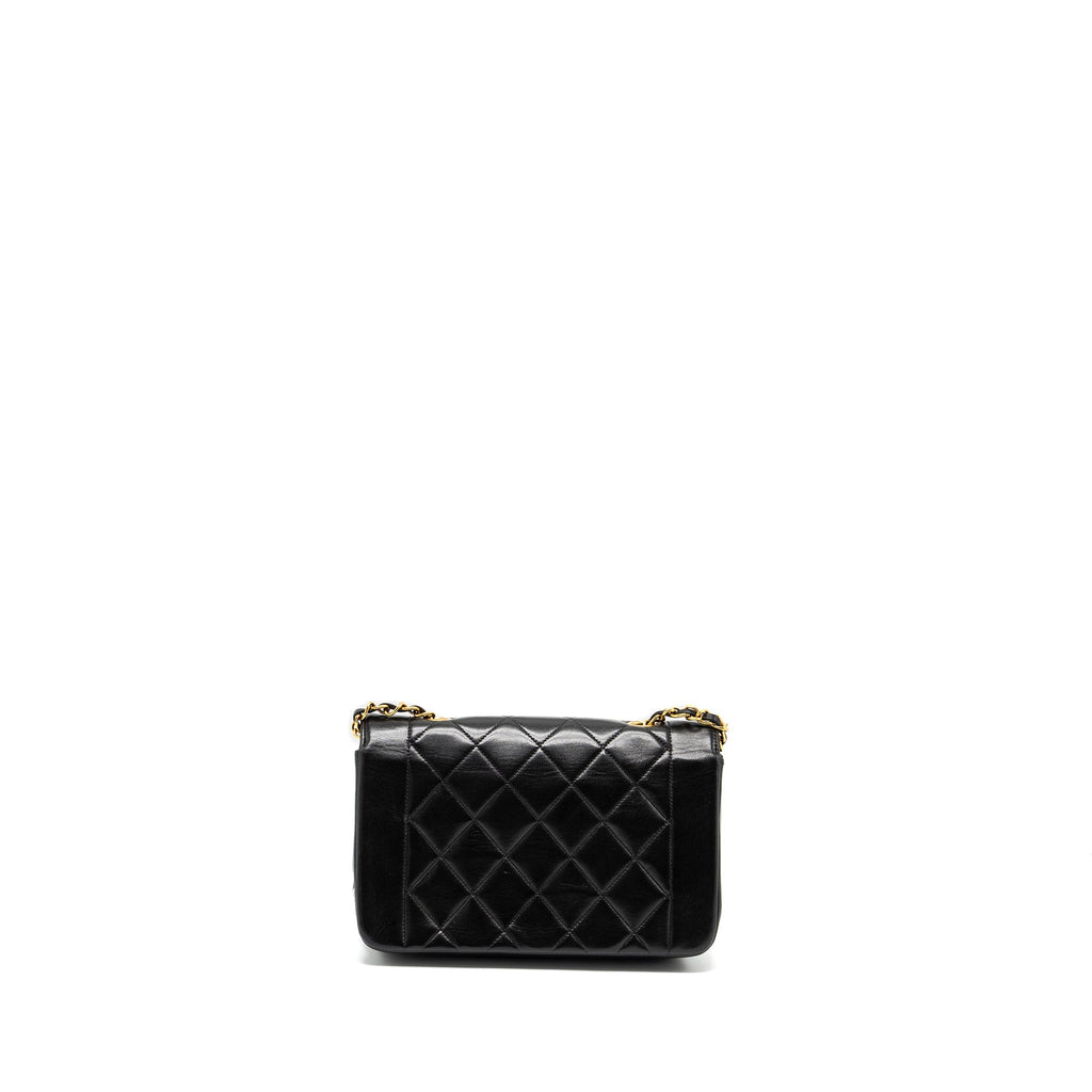 CHANEL VINTAGE SMALL DIANA FLAP BAG LAMBSKIN BLACK GHW