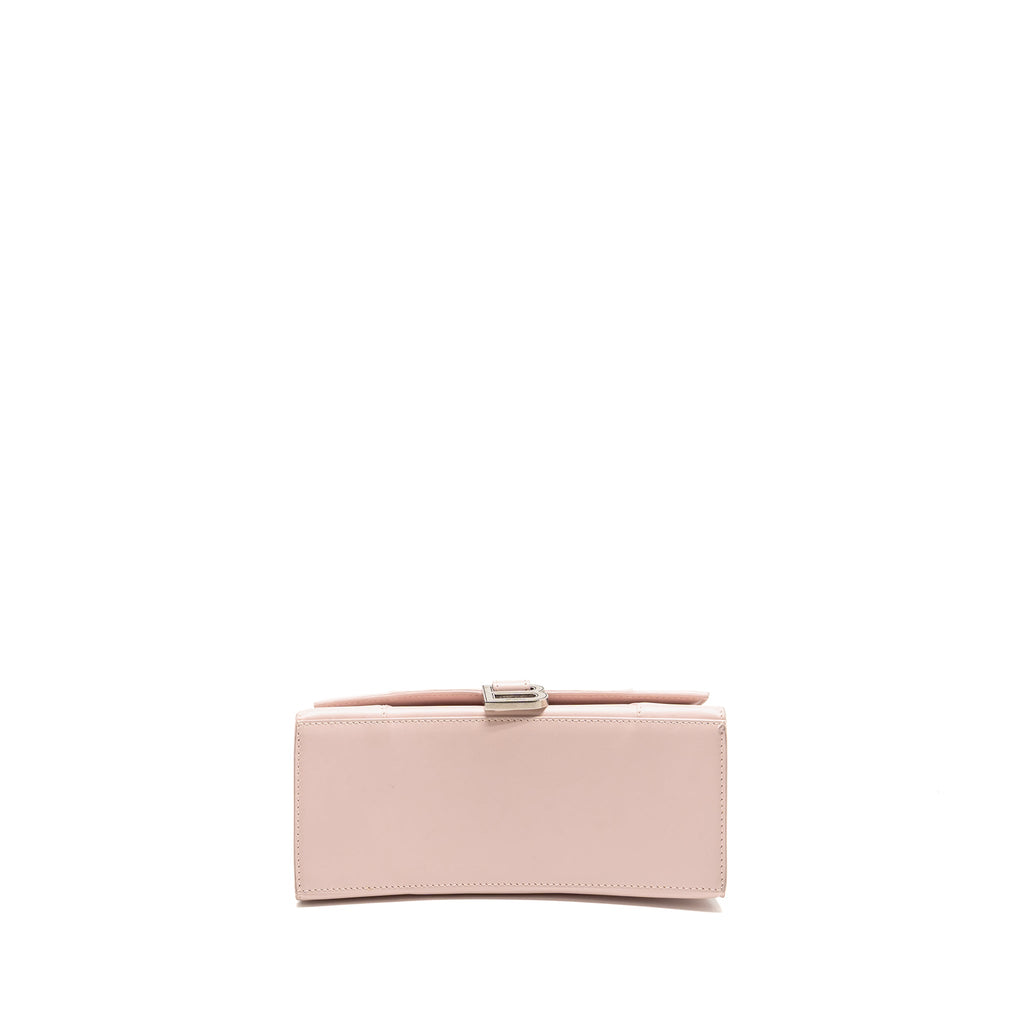 BALENCIAGA SMALL HOURGLASS BAG CALFSKIN LIGHT ROSE SHW