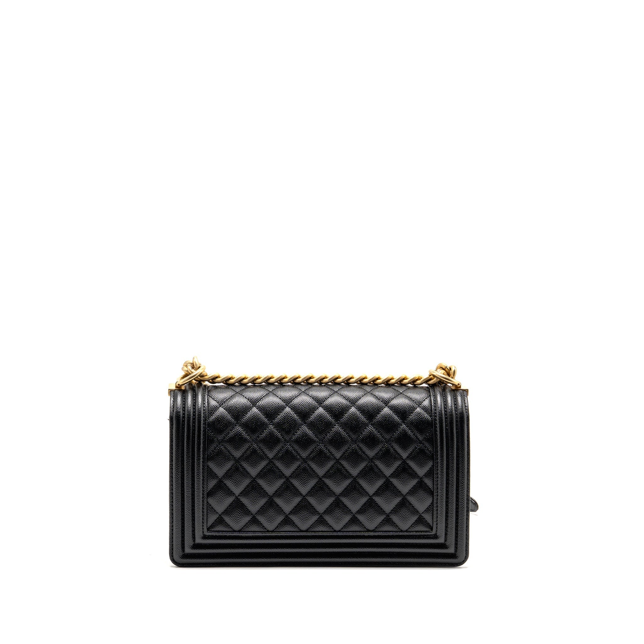 CHANEL MEDIUM CLASSIC BOY BAG CAVIAR BLACK GHW
