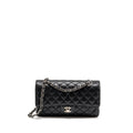 CHANEL MEDIUM CLASSIC DOUBLE FLAP BAG CAVIAR BLACK SHW