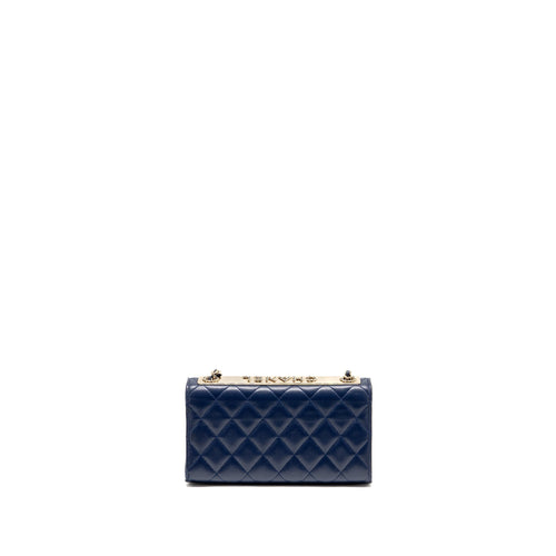 CHANEL TRENDY CC MINI WALLET ON CHAIN LAMBSKIN BLUE LGHW (MICROCHIP)
