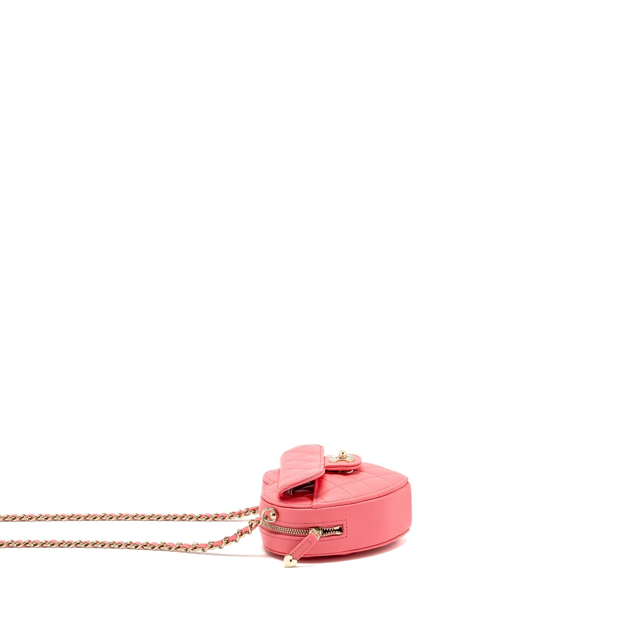 CHANEL SMALL HEART BAG LAMBSKIN PINK LGHW