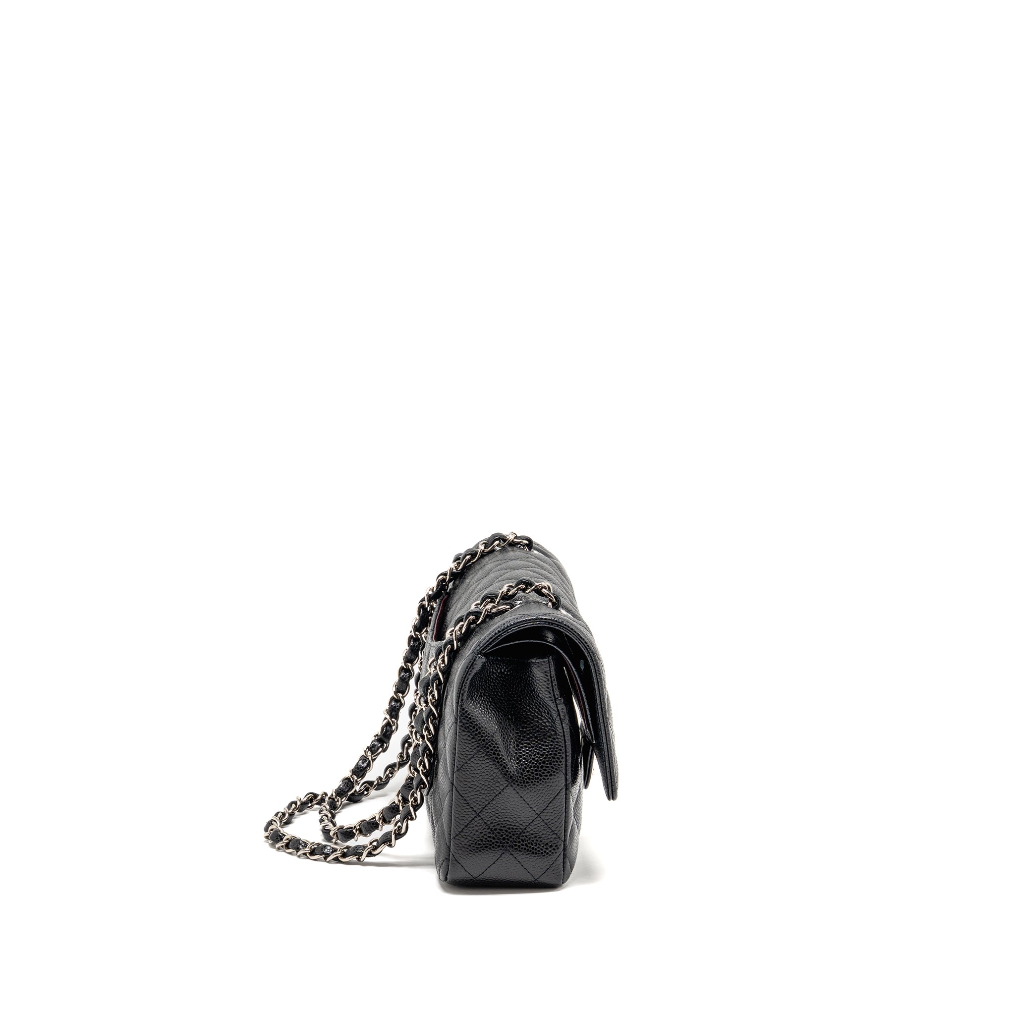 CHANEL MEDIUM CLASSIC DOUBLE FLAP BAG CAVIAR BLACK SHW