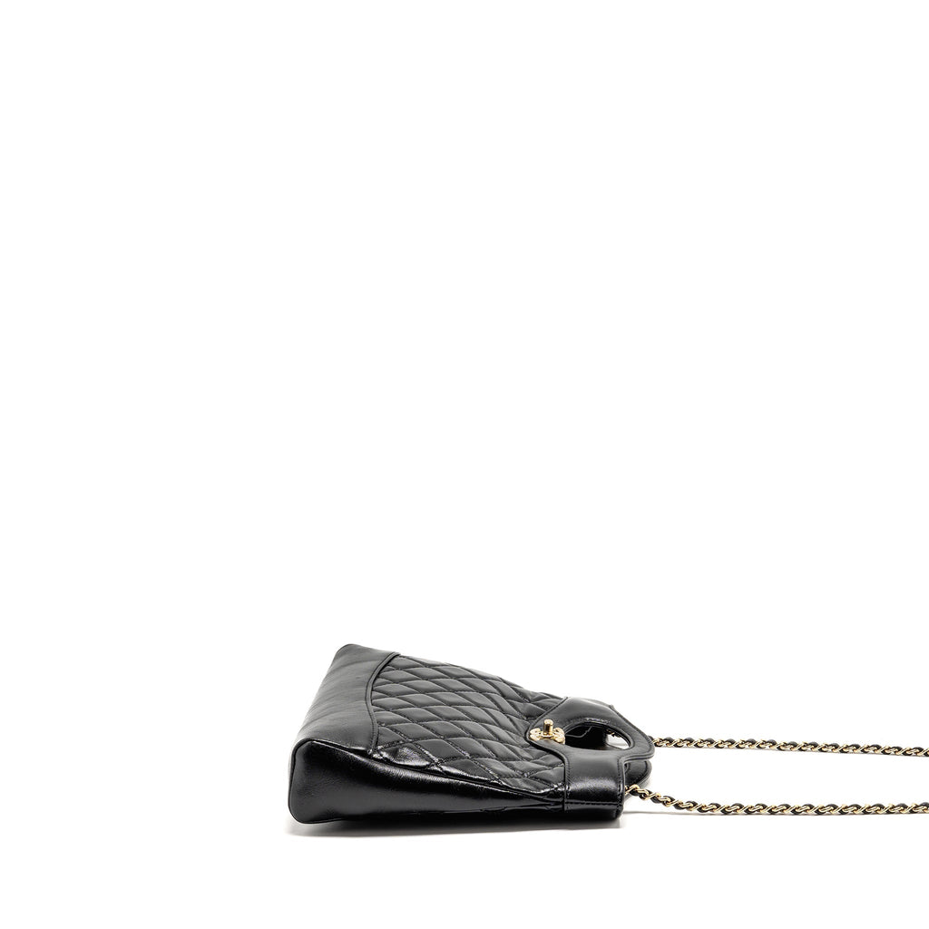 CHANEL MINI 31 BAG SHINY LAMBSKIN BLACK LGHW (MICROCHIP)