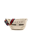 GUCCI LOGO PRINT BELT BAG CALFSKIN WHITE GHW