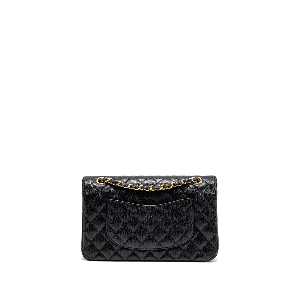 CHANEL MEDIUM CLASSIC DOUBLE FLAP BAG CAVIAR BLACK GHW