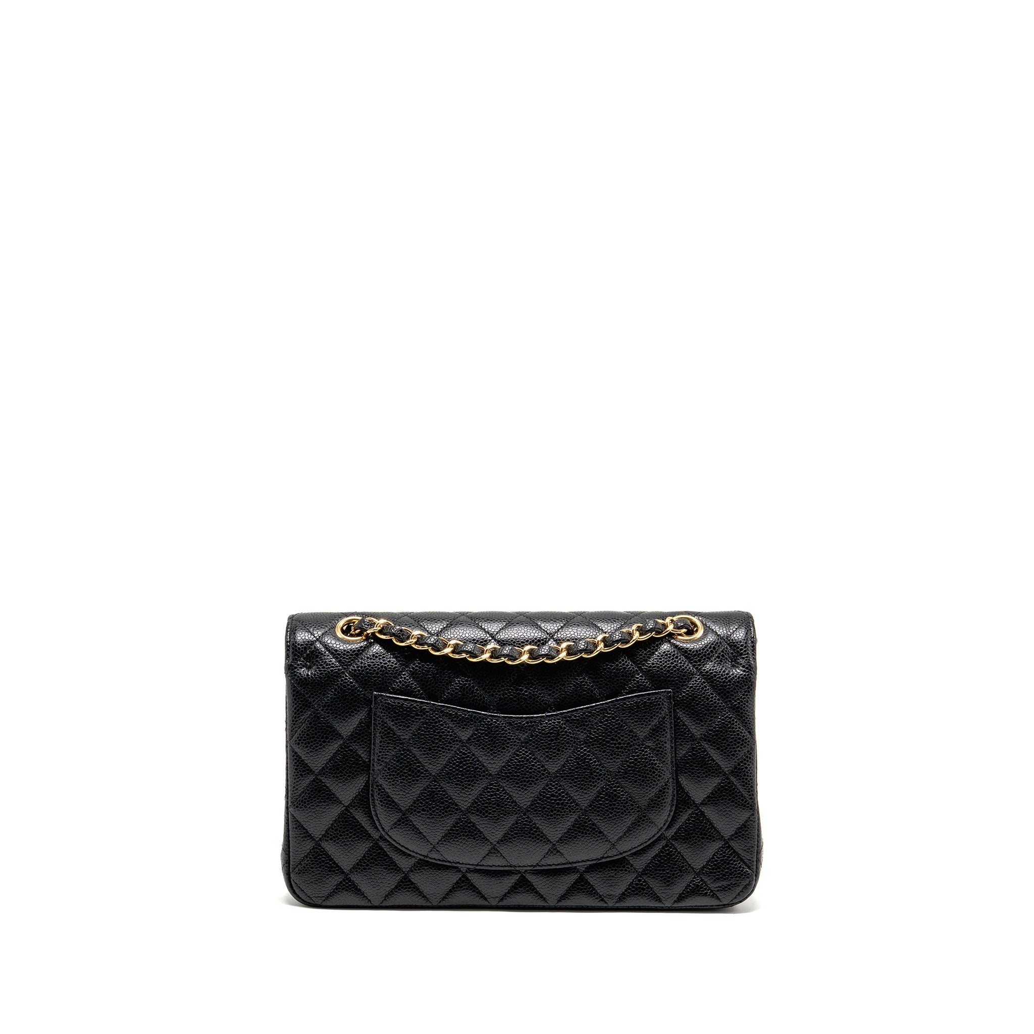 CHANEL MEDIUM CLASSIC DOUBLE FLAP BAG CAVIAR BLACK GHW