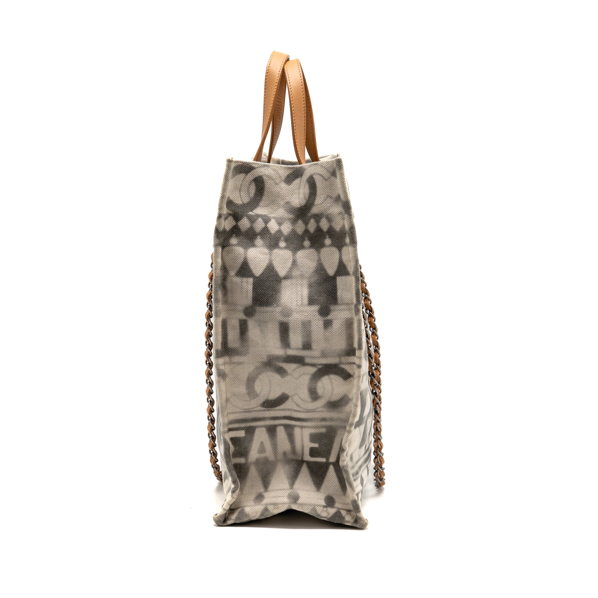CHANEL ILIAD SHOPPING TOTE BAG PRINTED CANVAS/LEATHER MULTICOLOURED SHW