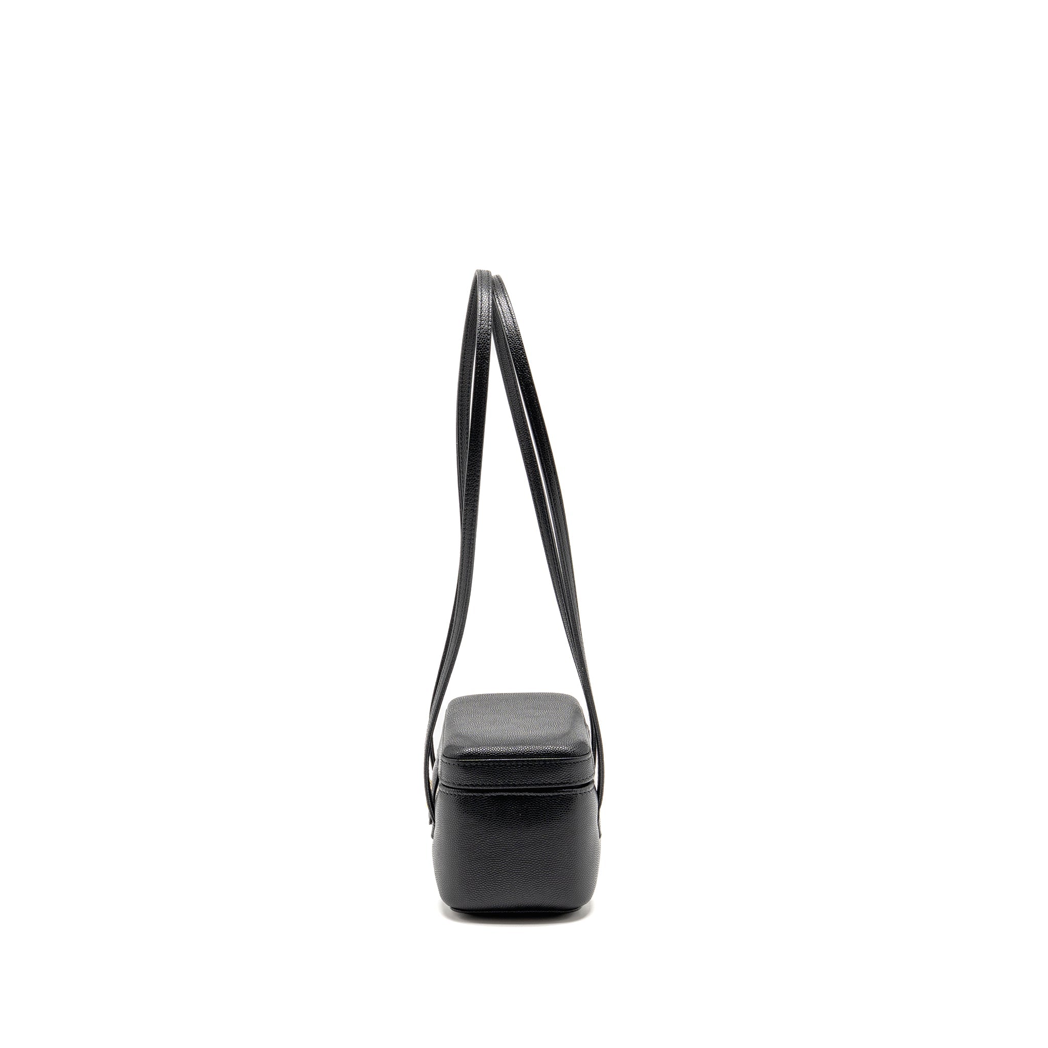 CHANEL 26P PREPPY COCO MINI VANITY SHOULDER BAG CAVIAR BLACK GHW (MICROCHIP)