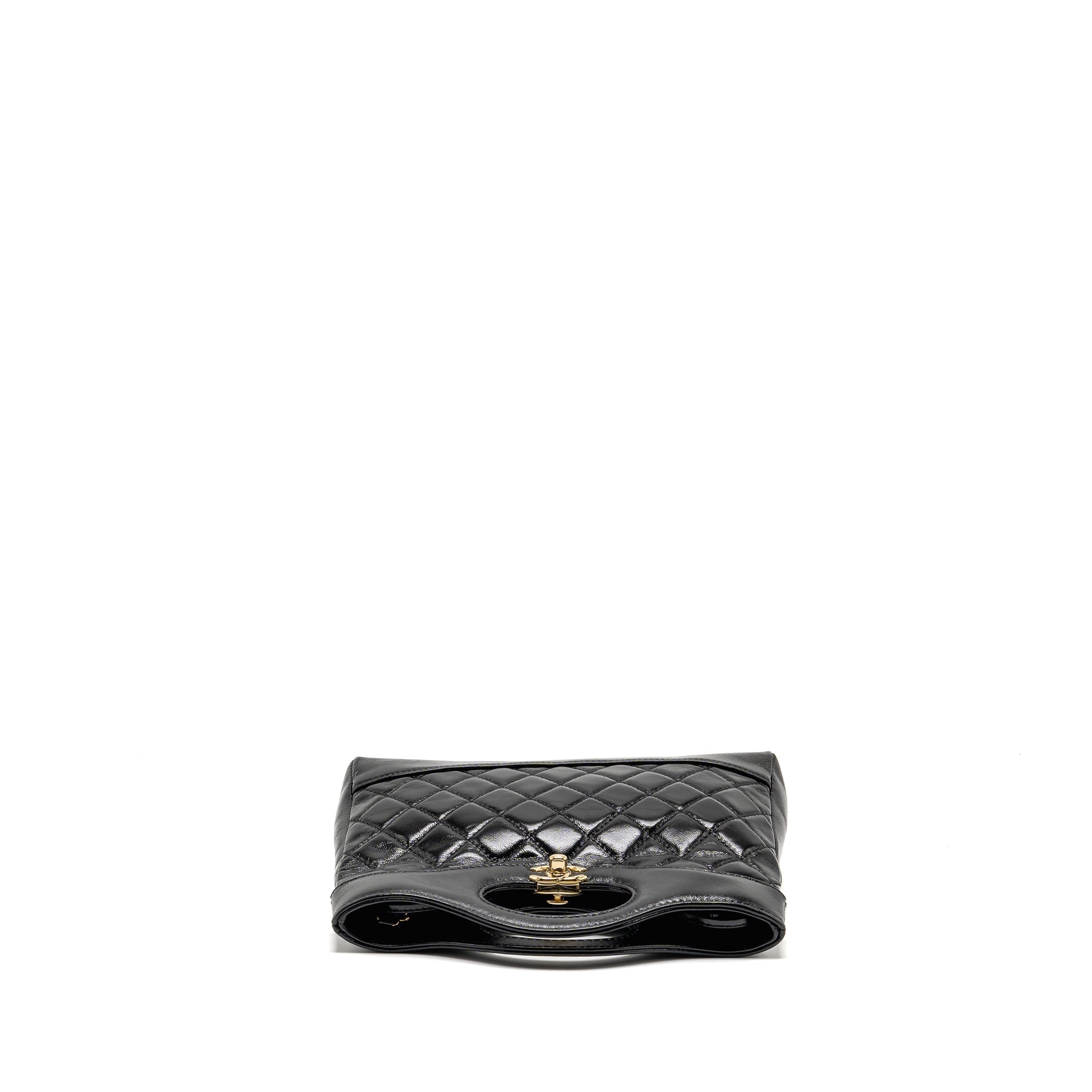 CHANEL MINI 31 BAG SHINY LAMBSKIN BLACK LGHW (MICROCHIP)