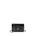 CHANEL WALLET ON CHAIN PATENT LEATHER BLACK SHW