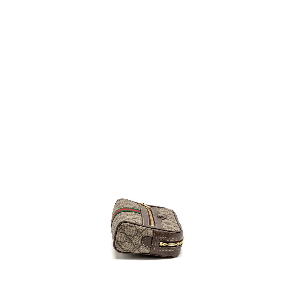 GUCCI SIZE 85 OPHIDIA SMALL BELT BAG GG SUPREME CANVAS GHW