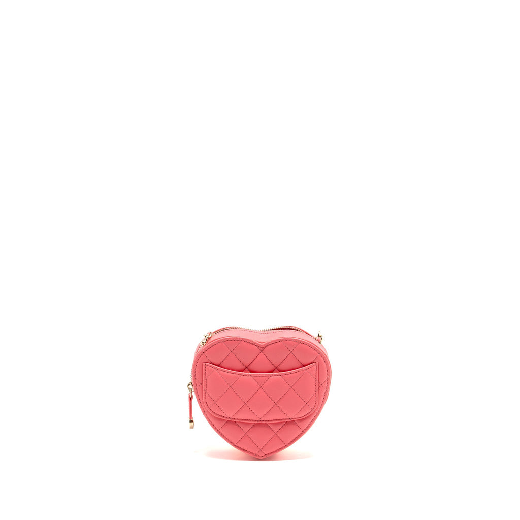 CHANEL SMALL HEART BAG LAMBSKIN PINK LGHW