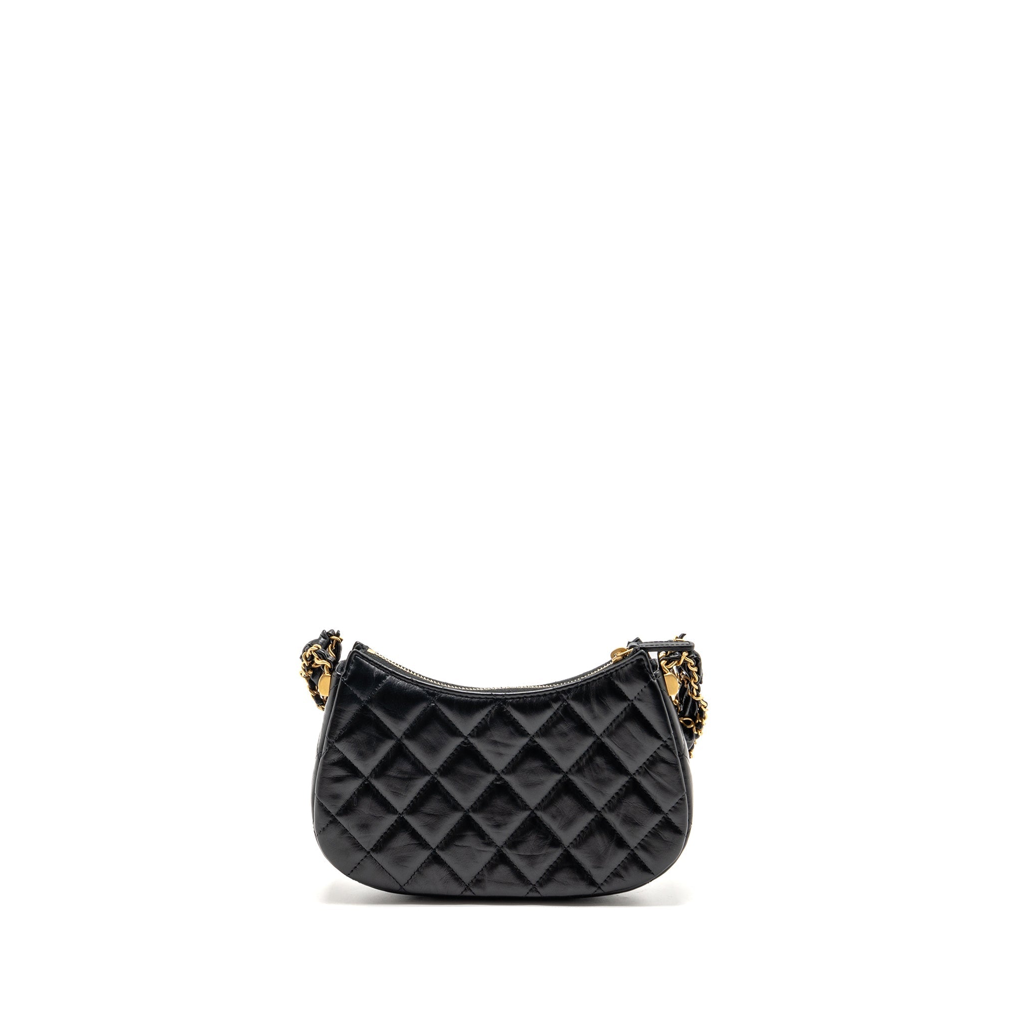 CHANEL 23K SMALL 19 HOBO SHOULDER BAG CALFSKIN BLACK GHW (MICROCHIP)