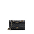CHANEL MEDIUM CLASSIC DOUBLE FLAP BAG CAVIAR BLACK GHW