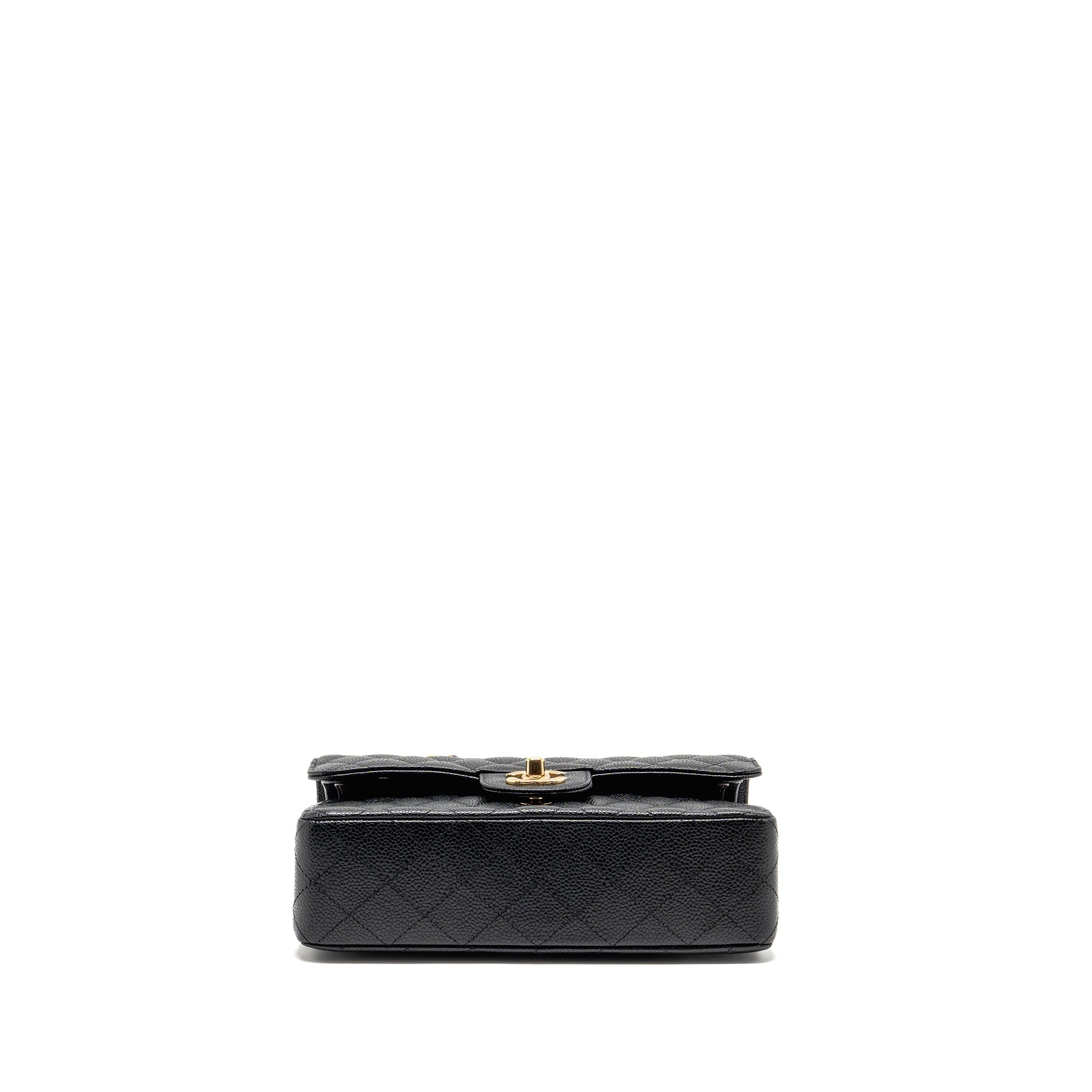 CHANEL SMALL CLASSIC DOUBLE FLAP BAG CAVIAR BLACK GHW (MICROCHIP)