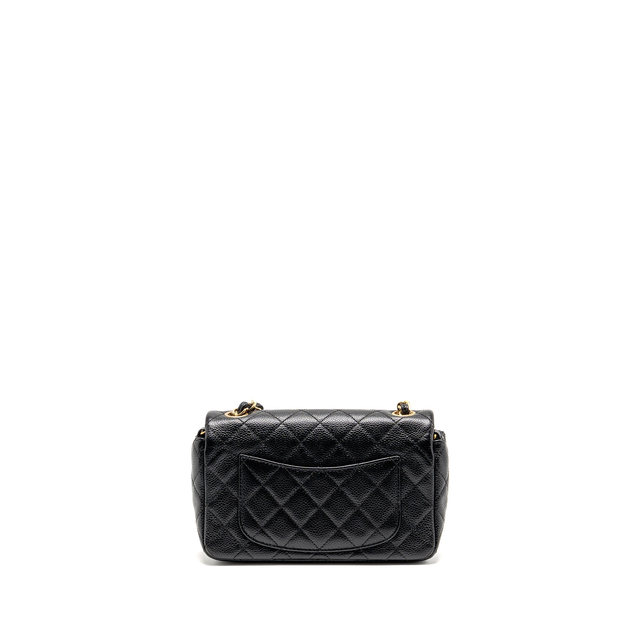 CHANEL MINI RECTANGULAR FLAP BAG CAVIAR BLACK GHW
