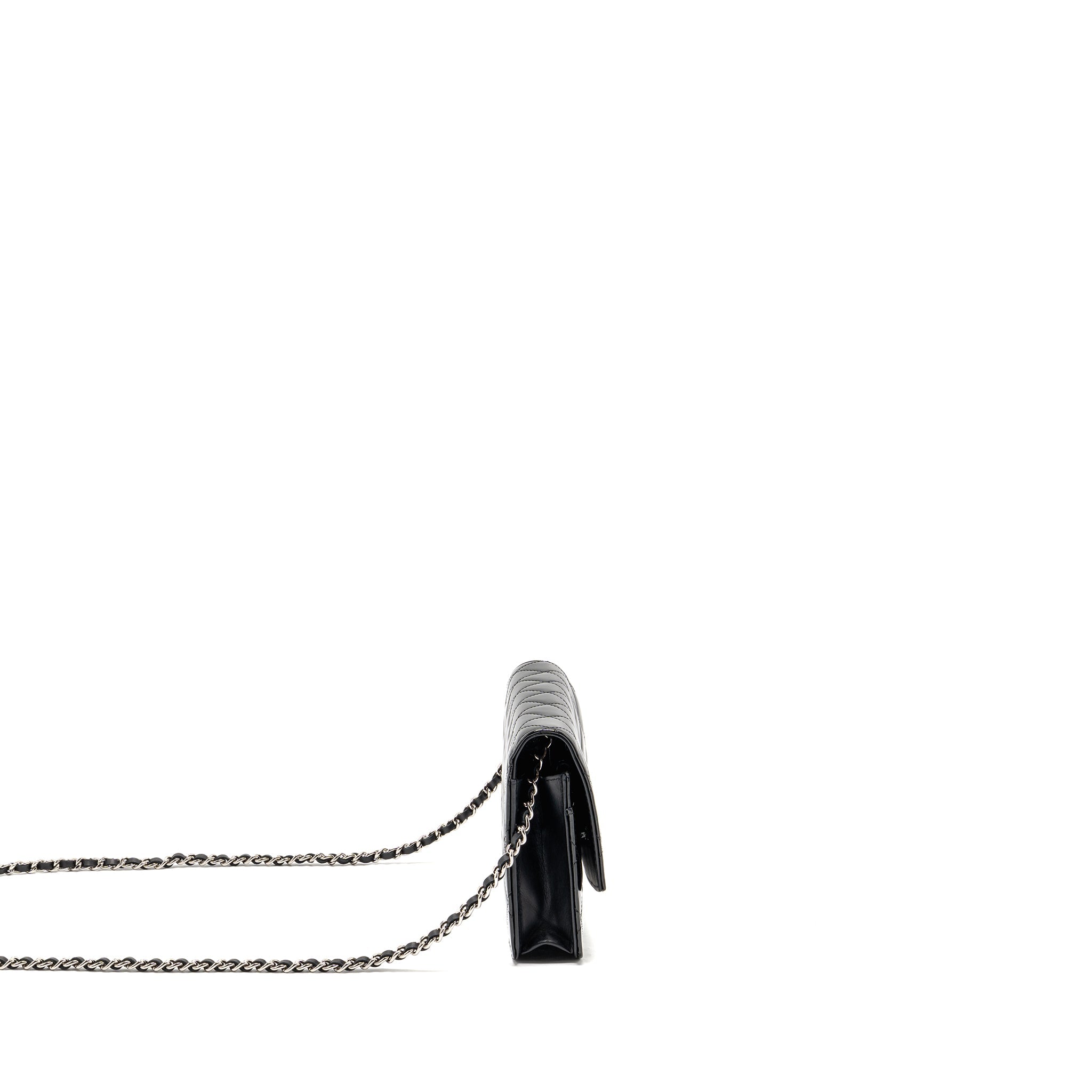 CHANEL WALLET ON CHAIN PATENT LEATHER BLACK SHW