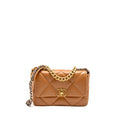 CHANEL SMALL 19 BAG LAMBSKIN CARAMEL MULTICOLOURED HARDWARE (MICROCHIP)