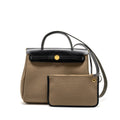 HERMES HERBAG 31 HUNTER LEATHER/ CANVAS TOUNDRA / BLACK GHW
