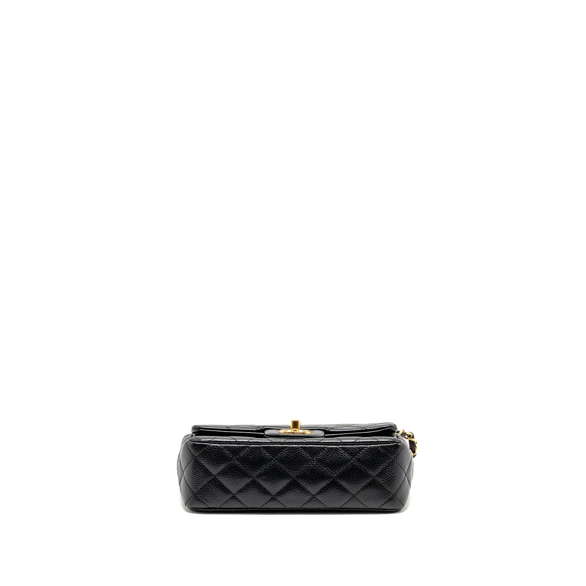 CHANEL MINI RECTANGULAR FLAP BAG CAVIAR BLACK GHW