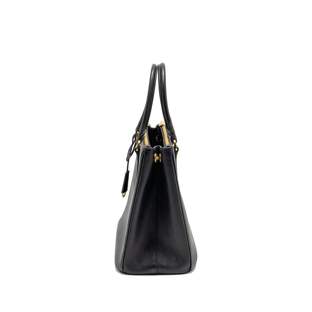 PRADA LARGE SAFFIANO TOTE BAG GALLERIA SAFFIANO LEATHER BLACK GHW