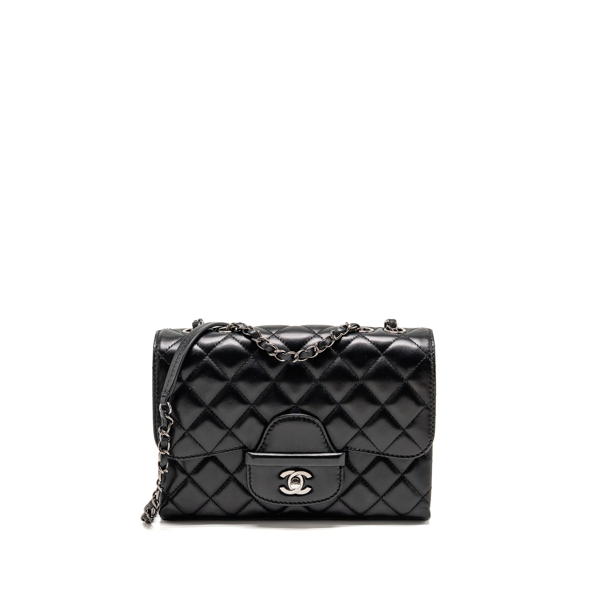 CHANEL COCO LOOP SINGLE FLAP BAG LAMBSKIN BLACK SHW