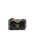 CHANEL SMALL 19 BAG GOATSKIN BLACK MULTICOLOR HARDWARE