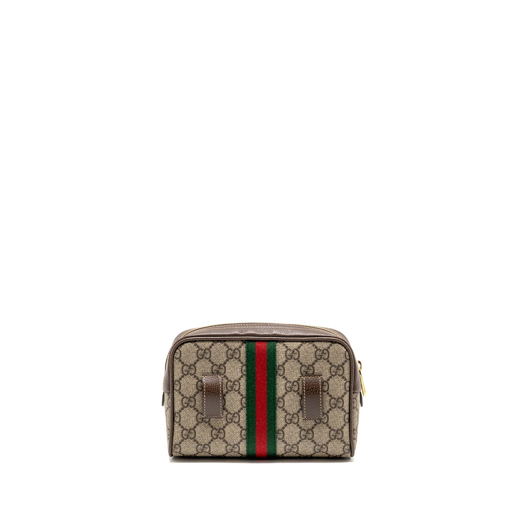 GUCCI SIZE 85 OPHIDIA SMALL BELT BAG GG SUPREME CANVAS GHW