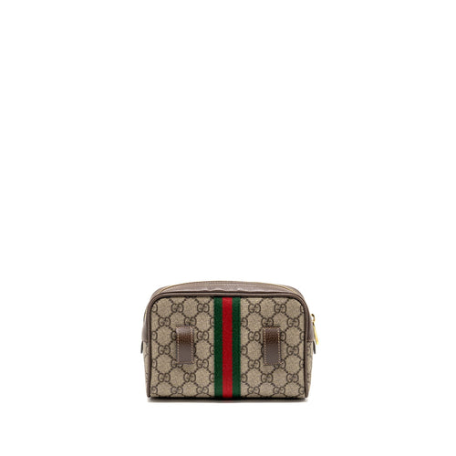 GUCCI SIZE 85 OPHIDIA SMALL BELT BAG GG SUPREME CANVAS GHW