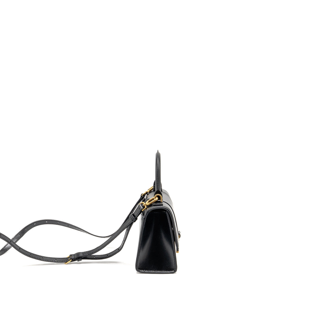 BALENCIAGA HOURGLASS BAG XS CALFSKIN BLACK GHW