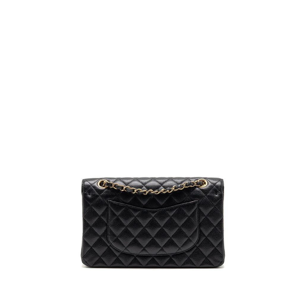 CHANEL MEDIUM CLASSIC DOUBLE FLAP BAG CAVIAR BLACK GHW
