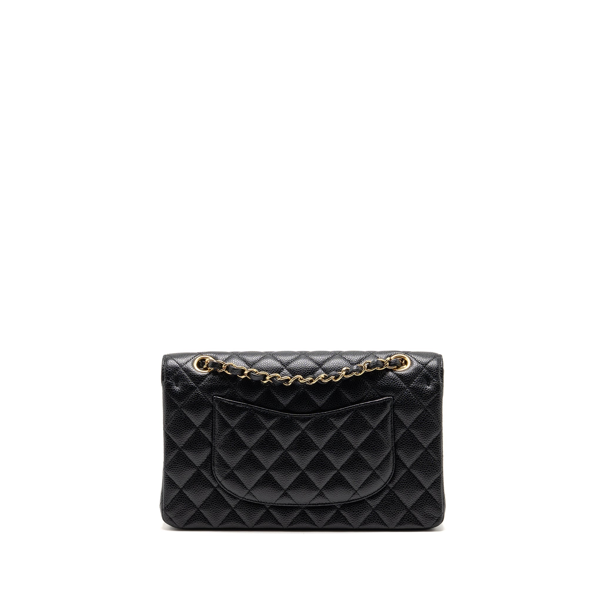 CHANEL MEDIUM CLASSIC DOUBLE FLAP BAG CAVIAR BLACK GHW