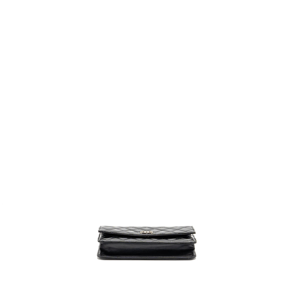 CHANEL WALLET ON CHAIN PATENT LEATHER BLACK SHW